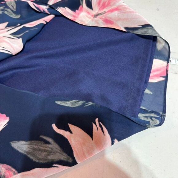 Eliza J Womens Floral Lined Chiffon Cold Shoulder‎ Shift Dress Black Pink Size 6 - Picture 10 of 14